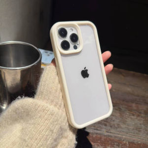 Applicable to Apple 15promax Minimalist Pure Color High Transparent Phone Case Iphone14pro/13 Drop-Resistant 12 Mens and Womens Protective Case 15pro Titanium Gray 13pro Silicone Soft Edging 14pm Fancy