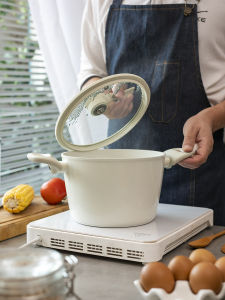 Chemical Free Coating Ceramic Soup Pot Non Stick Pot 20/24CM Japanese Style Universal Stove Use Diameter 16-22cm for 1-6 People