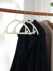 Thickened Transparent Flocking Clothes Hanger Home Use Storage Organizer Professional Traceless Non-Slip Shoulder Corner Clothes Drying Clamp