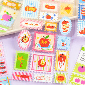 สติกเกอร์ไดคัทลายผลไม้แอปเปิ้ลน่ารัก 2 แผ่น ชุดจักรวาล สำหรับตกแต่งสมุดบันทึก แพลนเนอร์ สไตล์น่ารัก ทำมือ