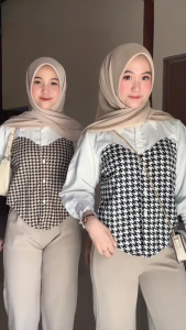 Melodyoutfit - One Set 3in1 Korean Style Outfit Remaja Kekinian Outfit Terbaru Simple Elegant Cute Set AA433