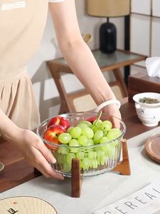 Chinese Style Glass Fruit Tray Living Room Household Coffee Tablenew Fruit Tray Large With Lid Dried Fruit Snacks Candy Tray