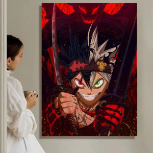 KAYOU | intage Black Clover Anime Oil Painting By Numbers on Canvas Home Decor for Living Room Bedroom Handmade Gift Frameless