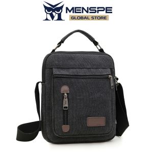 MENSPE Mens Canvas Bag Retro Shoulder Bag Waterproof Messenger Bag Fashion Handbag Commuter Bag Lightweight Casual Bag Fashion Leisure Sport Street Bag for College Student