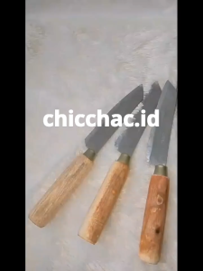 Pisau Gagang Kayu Super Tajam / Pisau Bawang Cabai Serbaguna / Pisau Gagang Kayu Anti Patah Murah