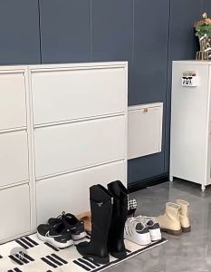 Simple Metal Ultra-Thin Shoe Rack Cabinet Shoe Cabinet Kabinet Kasut Almari Kasut Bertutup Murah Rak Kasut Bertutup 鞋柜鞋架