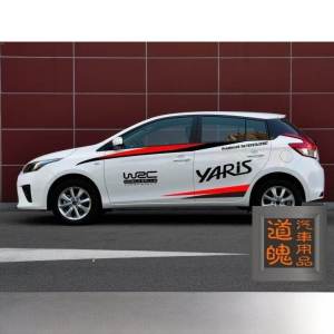 สติกเกอร์ตกแต่งรถยนต์ Corolla ลายแถบสีสันสดใส ตกแต่งขอบรถ ดีไซน์ลายดอกไม้ วัสดุ PVC ทนทานต่อการสึกหรอ