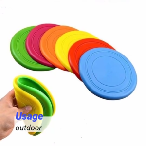 Pet Toy Assorted Color Silicon / Nylon Frisbee Dog Bite Toy for Pet Playtime Physical Activity