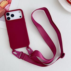 szhaiyu | Crossbody Necklace Strap Lanyard Silicone Phone Case for IPhone Air 17 16 15 14 Pro Max 11 12 13 Pro Shockproof Protective Cover