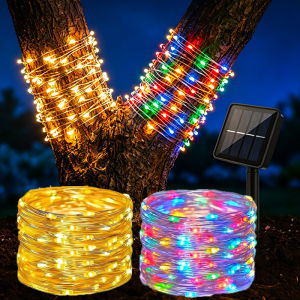 Outdoor LED Solar Fairy Garland 8 Modes Flexible Wire String Lights DIY Shape Decor for Tree Garden Patio Street Plant