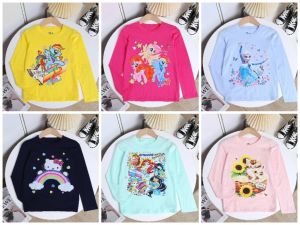 Áo thun dài tay bé gái 18 tới hơn 40kg thun cotton mỏng nhẹ hình ép công nghệ 3d