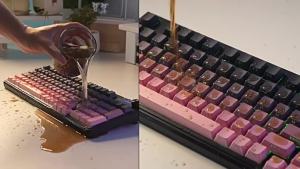 FURYCUBE IP98 Pro Tri-Model Membrane Keyboard Mechanical Feel RGB Waterproof Intelligent Knob PBT 98 Keys Gaming Office Keyboard