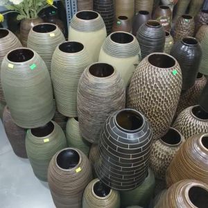 Bình cắm hoa Chuông mộc cắm cành đào tết cành mận cao 34cm gốm bát tràng