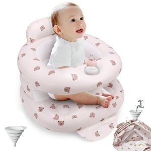 Inflatable Baby Seat for 6-12 Months Wrap-around Baby Chair with Built in Air Pump Portable Infant Seats & Sofas for Sitting Up