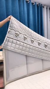 Headboard Slipcover for Girls Full Bed Head Decoration Soft Quilted Headboard Cover for Wooden Leather Upholstered Bed Headboard Protector PPSSHOP