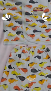 Isi 1 Pcs / 3 Pcs Setelan Baju Bayi Newborn Saffenda / Baju Bayi Lengan Pendek Kancing Depan