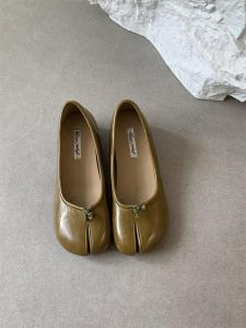 รองเท้าส้นแบนหัวมนหนังนิ่ม รองเท้าส้นแบนหัวมนทรงหัวมนสำหรับผู้หญิง ส้นสูง 5 ซม. ฤดูใบไม้ผลิและฤดูใบไม้ร่วง รองเท้าส้นแบนแบบสวมสบาย