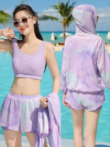 XTEP | Long Sleeve Separate Hoodie 3 Pieces Swimsuit