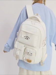 Tas Ransel Anak Perempuan Desain Karakter Lucu Warna Abu-Abu