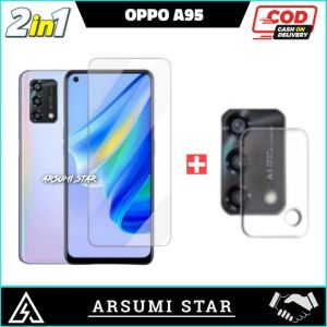 Promo Paket Murah 3in1 Tempered Glass Anti Blue Light OPPO A95 Tg Anti Gores Anti Blue Light + Camera Lens + Skin Camera Lens