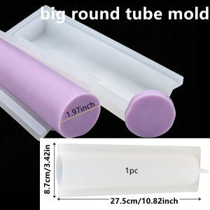 Dia.1.97inches BIG Round Silicone Column Embedded Mold Tube Shape for Resin Unique Shapes Soap Tool--Built-in Soap Making Tool