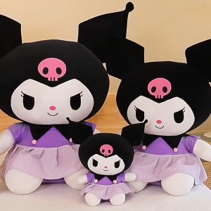 38CM Sanrio Kuromi Cartoon Plush Dolls My Anime Princess dress Dolls Soft Stuffed Kids Gift Plush Toys