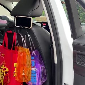 Móc đôi nhựa treo đồ xe hơi treo túi xách đồ dùng giá đỡ diện thoại trọng tải lên đến 3kg ( xem trong mô tả )