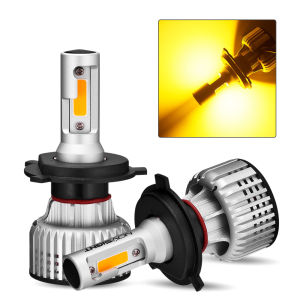 NIGHTEYE Novsight YELLOW LED Car Headlight Foglamp N12Y H4 H7 H11 9005/HB3 9006/HB4 72W 10000LM 3000K Light Headlight Bulb
