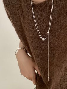 Srrmhyn Pull-Out Metal Necklace for Women Personality Fashionable Chain Design Quality Gift Contemporary Alloy Lion Pattern