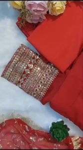 PRE-ORDER Exquisite Embroidered Georgette Anarkali Gown Set {ETA:2025-12-31}