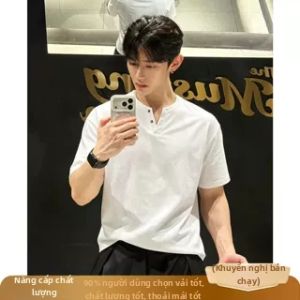 ZHUOCAN | Áo Thun Thể Thao Form Rộng Cổ V