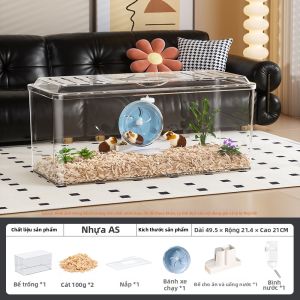 HUICHONG | Lồng Thỏ Trong Suốt Kích Thước Lớn có Tính Năng Chống Cắn