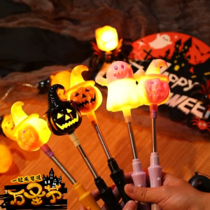 🎃🎃ไม้กายสิทธิ์แสงฮาโลวีน ไม้เขย่าฟักทอง เครื่องมือเกมปาร์ตี้ฮาโลวีน แท่งไฟ นํา อุปกรณ์เทศกาล โหมดแสงหลายแบบ