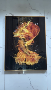 2 Koi Fish Wall Decor Aluminum Alloy Frame Size 31 inches x 23 inches.