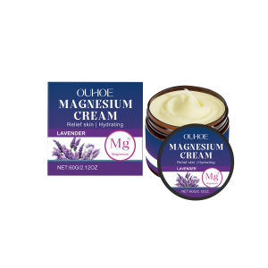Ouhoe Magnesium Cream Muscle Pain Reducer Anti Aging Blemishes Moisturizing Soothing Refreshing Repairing Smoothing Face Body Lotion Body Moisturizing Soothing Refreshing Lavender Scented Care Sleeping Body Lotion Anti Aging(60g)