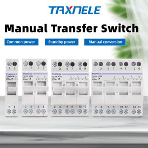 TAXNELE 2P 40A 63A MTS Dual Power Manual Transfer Isolating Switch Interlock Circuit Breaker 230V 400V Modular Changeover Switch