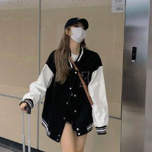 Yosiciliyy Korean Womens Fashion Loose Coat Long Sleeve Baseball Uniform Jacket For Women