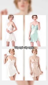 Váy ngủ lụa WANNABE đầm ngủ cúp ngực 2 lớp satin tạo độ phồng giúp bạn gái trông quyến rũ hơn DN599