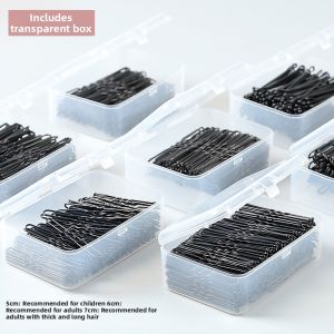 Black U-Shaped Hair Clips Womens Fixed Hair Accessories Salon Quality Hairpins for Bun Hairstyling Fashionable Hair Decorations