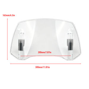 Universal Motorcycle Windshield Extension Adjustable Spoiler Clamp-On Windscreen Deflector Suitable For All Motorcycle Parts