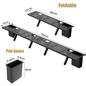 Adjustable TV Screen Top Shelf Computer Monitor Desktop Screen Top Storage Rack TV Media Box Router Shelf with 2 Storage Boxes