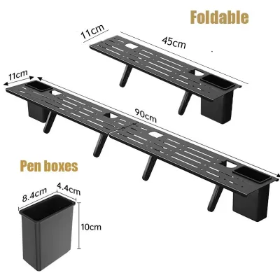 Adjustable TV Screen Top Shelf Computer Monitor Desktop Screen Top Storage Rack TV Media Box Router Shelf with 2 Storage Boxes