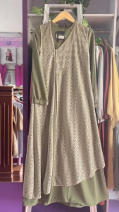 Terbaru Ethica Gamis Kagumi 280 Monalisa Knitting Winter Green Dress Busui Wudhu Friendly Elfa 279