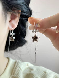 Elegant Simple Fashion Star Tassel Womens Hoop Earrings High-End Design Ear Jewelry 2025 New Style Alloy/Plated Silver/Gold