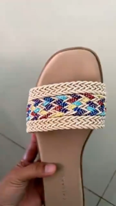 CALVARI - CVR05 Sandal Wanita Korea Teplek Casual Kekinian Size 36 - 40 Sendal Flat Cewek Kasual