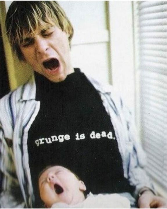 kaos musik band Nirvana Kurt cobain - grunge is dead - tidak ada