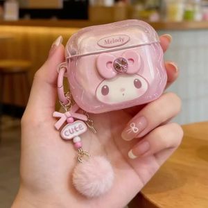 Bandai | Hộp Đựng Tai Nghe Chống Sốc Hình Nơ Hoạt Hình 3D Dễ Thương Cho AirPods 4/3/2/2/1 Pro 3/2 Có Mặt Dây Chuyền - Vỏ Bảo Vệ Cho Phụ Kiện Âm Thanh