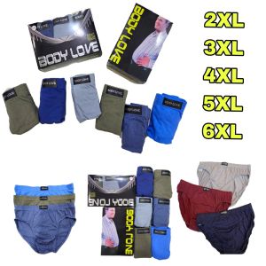 Mens underwear 2XL -  6XL Super Big Size 3pcs breathable cotton ready stock.