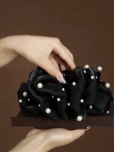 New Pearl Cloud Bubble Hair Claw Womens Large Size Butterfly Knot Mesh Hair Clip Stylish Korean Style Fashion Hair Accessories