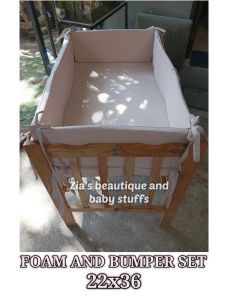 Wooden crib foam with Bumper guard and pillows sets ( Updated set )